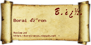 Borai Áron névjegykártya